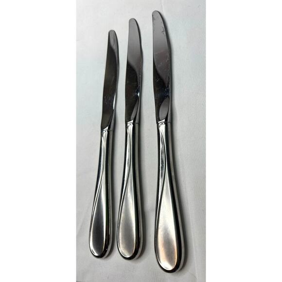 Swirl Knives (3) Stainless Hampton Silversmiths Flatware Silverware Replacements - Picture 1 of 6